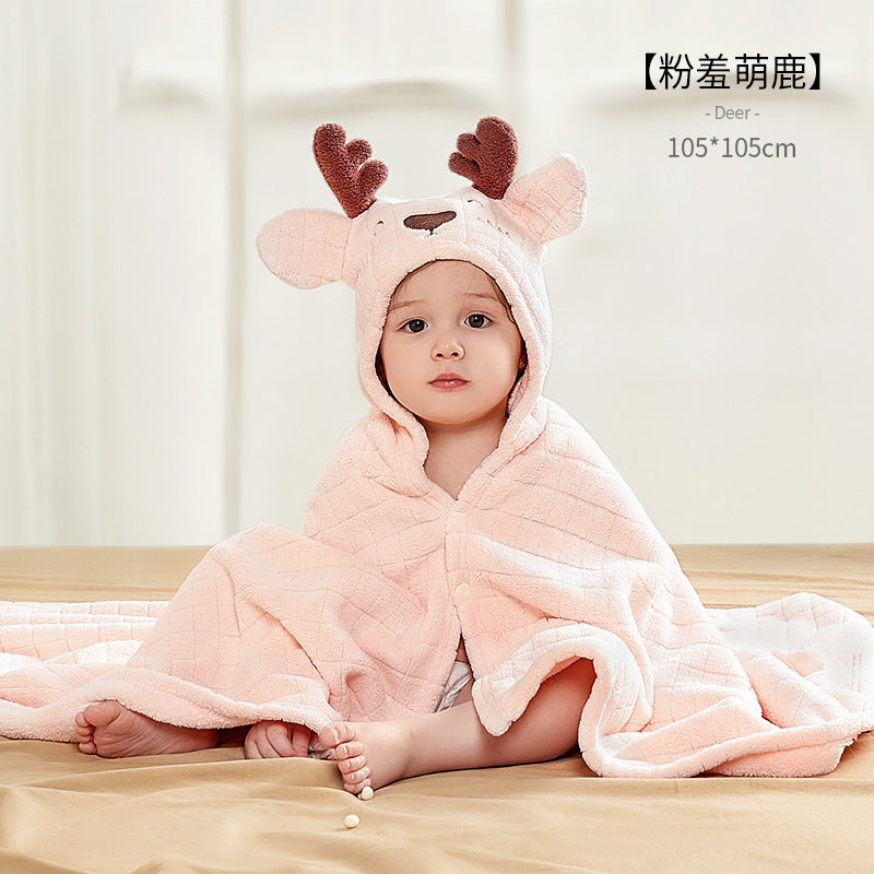 Baby bath towels, children's bathrobes, newborn baby towels, blankets, blankets, super soft absorbent, hooded quilts