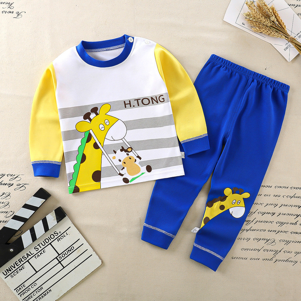 Children's underwear set cotton pajamas girls baby long johns cotton boys home clothes children's clothing wholesale