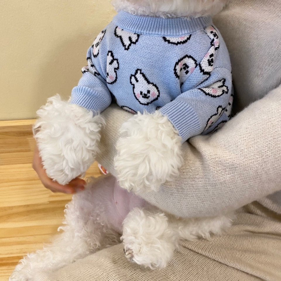 Spring and Autumn Pet Sweater Warm Small and Medium Puppies Teddy Bichon Pomeranian Knitted Cardigan Cat Dog Clothes