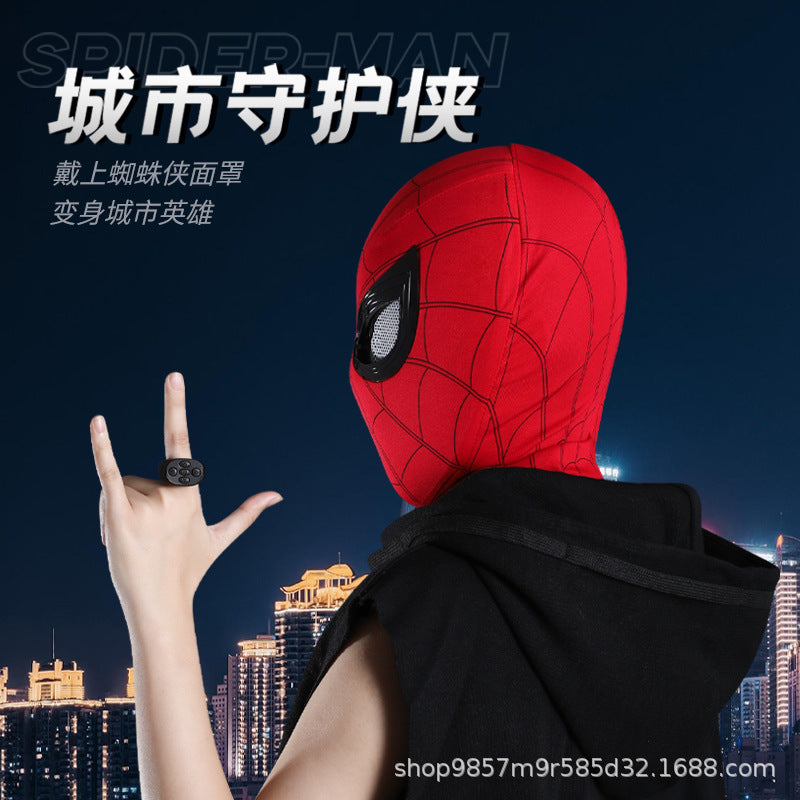 [Same Style on Douyin] Halloween Spider-Man Headgear Electric Luminous Mask Blinking Helmet High-tech Mask
