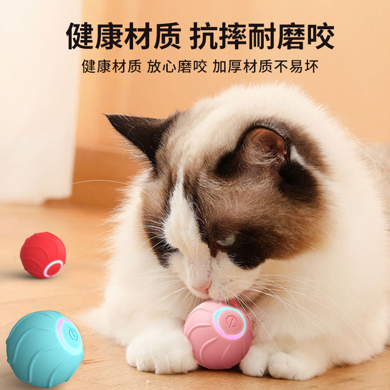 Amazon cross-border smart rolling ball pet cat owner interactive toy bouncing ball self-pleasure funny cat jumping ball