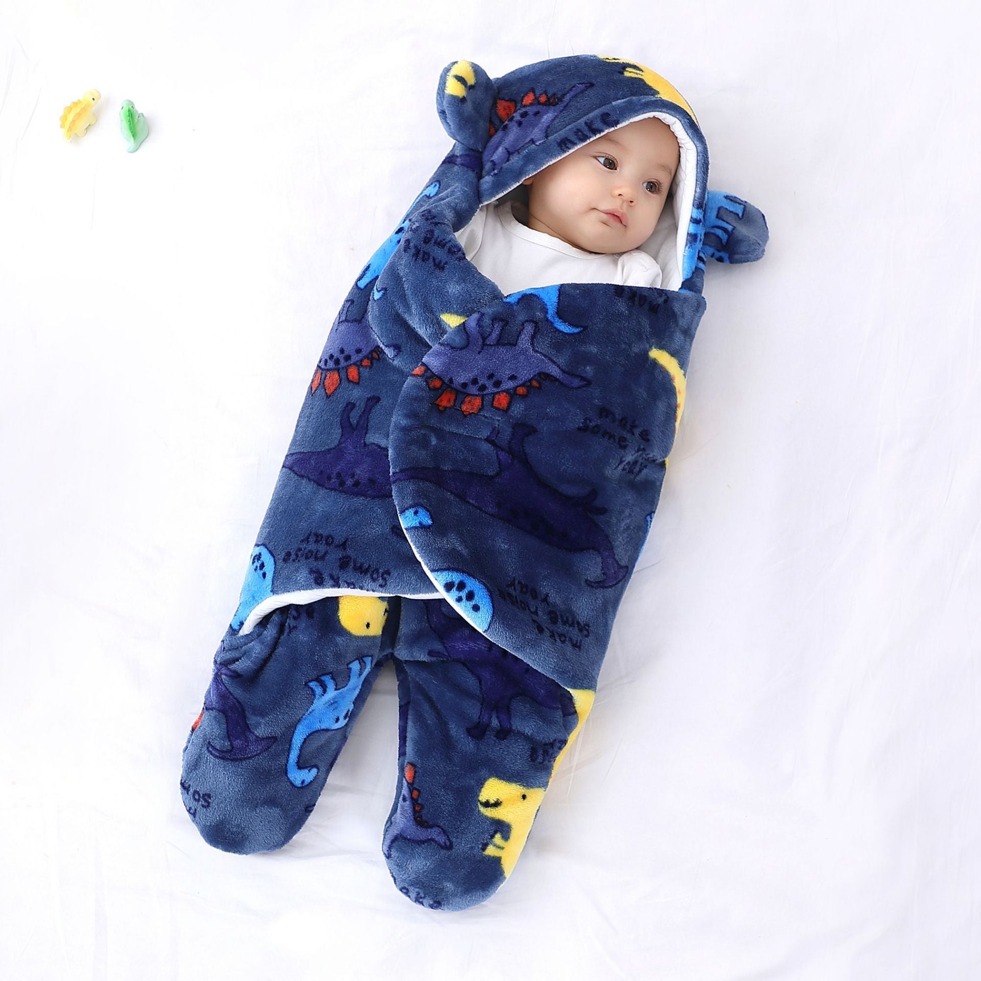 Baby blanket flannel baby sleeping bag thickened split-leg anti-kick blanket baby wrap autumn and winter newborn swaddle bag