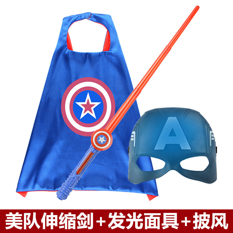 Cross-border Captain America shield launcher deformable boy luminous ejection Marvel Halloween soft bullet toy