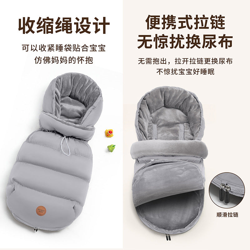 Newborn anti-kicking blanket autumn and winter stroller warm cold protection baby anti-startle thickened baby sleeping bag factory direct sales