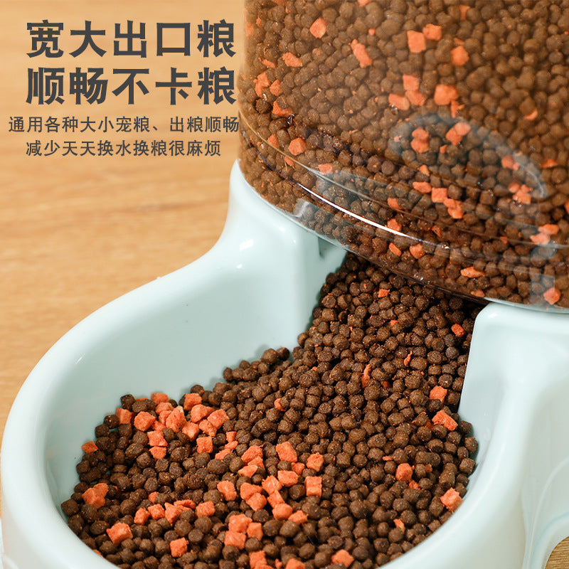 Pet automatic feeder, cat drinking bowl, cat bowl, large capacity dog bowl, 3.8L combination food storage bucket, pet supplies