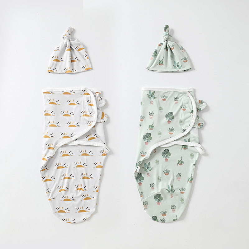 Baby swaddle thin baby blanket newborn hooded suit brushed cloth blanket summer and autumn cross-border