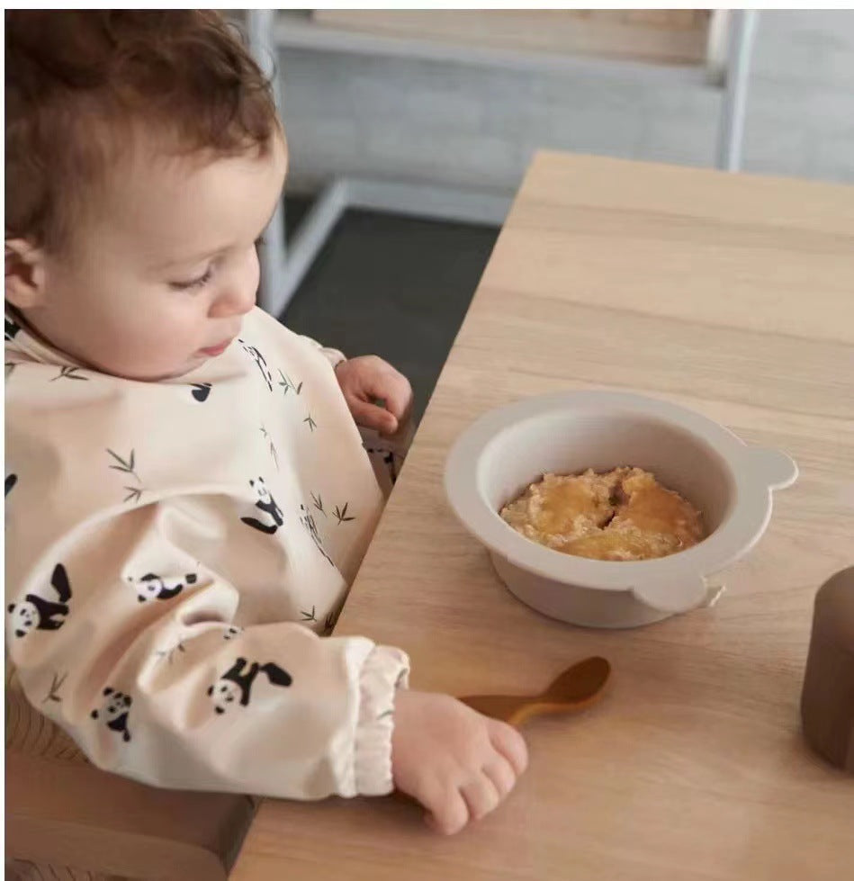 Danish children's waterproof anti-clothing bib baby eating bib super soft waterproof baby rice pocket anti-dirty feeding