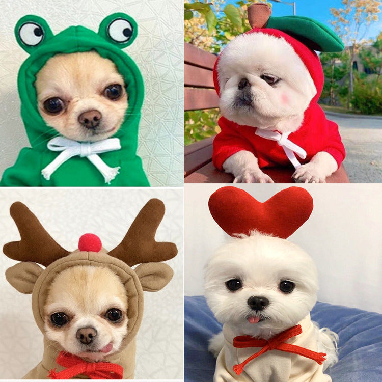 Fruit Transformation Dog Cat Small and Medium Dog Autumn and Winter Sweater Fleece Clothes Supplies Pet Teddy Fighting Manufactor