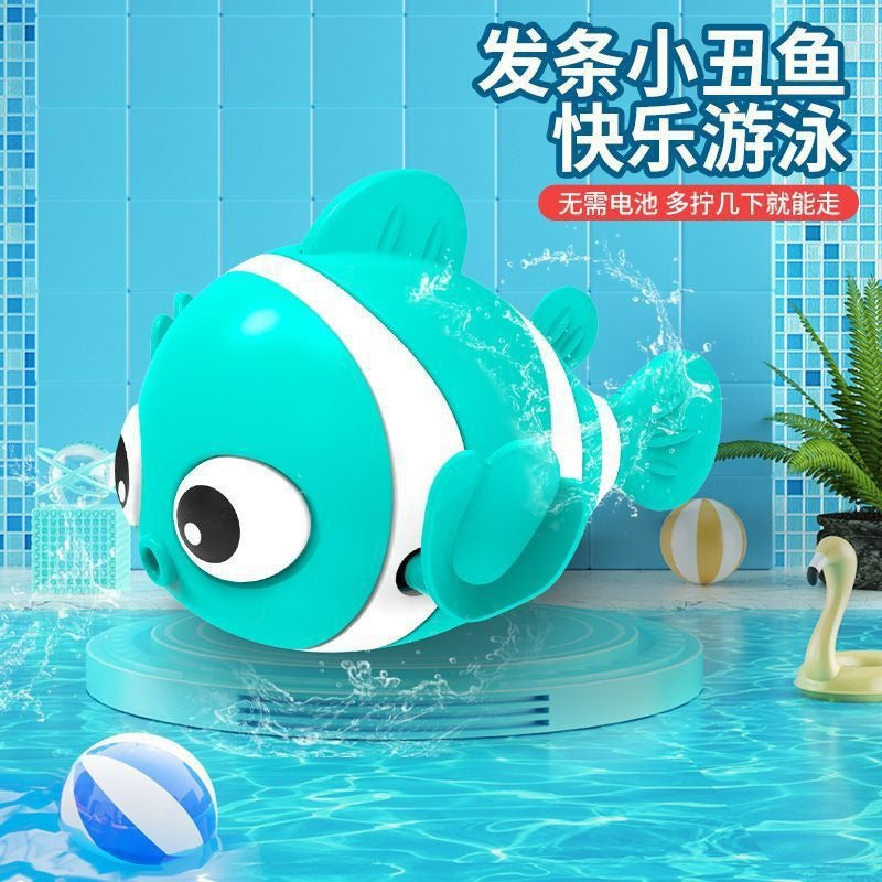 Douyin hot selling children's bathroom water swimming little penguin crab chain cool swim baby bath water toys