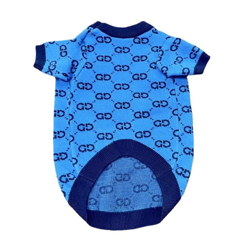 Autumn and winter trendy new knitted pet sweaters cross-border hot-selling cats and dogs warm and comfortable clothes Teddy clothing