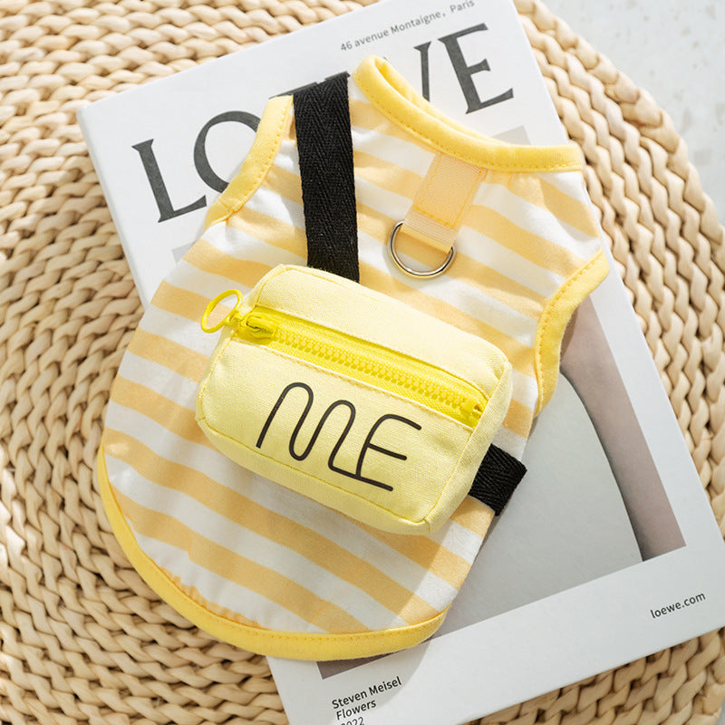 Three-dimensional small flower traction sling spring and summer thin dog clothes Teddy Yorkshire terrier small puppy pet clothes