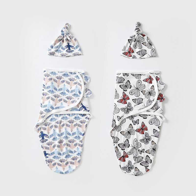 Baby swaddle thin baby blanket newborn hooded suit brushed cloth blanket summer and autumn cross-border