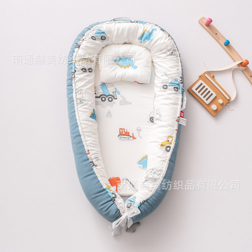 Hemei honeycomb breathable detachable and washable portable baby bed mid-bed bionic baby nest baby pillow travel baby bed