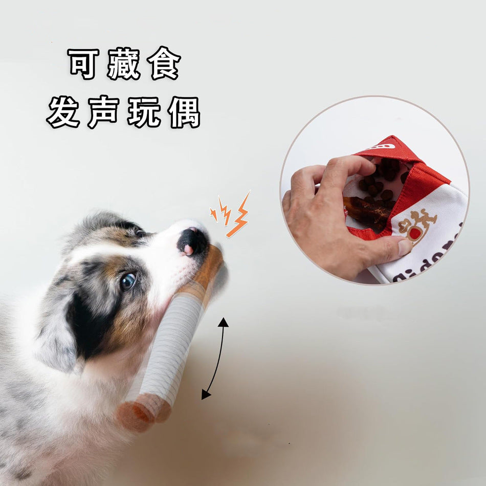 New cigarette box with sound pet toy chew-resistant molar plush toy dog toss doll wholesale