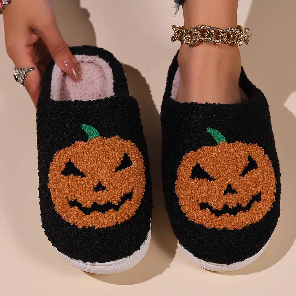 Halloween cross-border mushroom hot sale winter peach heart cotton slippers women wholesale indoor home rainbow plush warm slippers