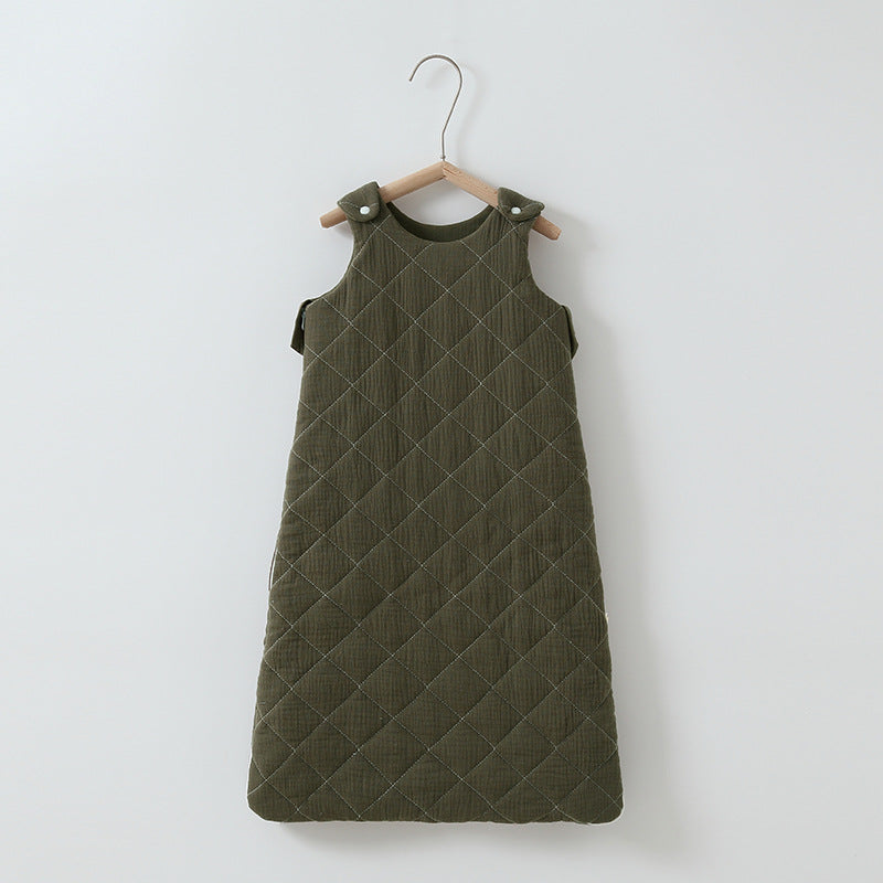 Baby Quilted Sleeping Bag Vest Style Autumn and Winter Thick Cotton Gauze Newborn Sleeping Bag Baby Anti-Kicking Quilt Breathable Soft
