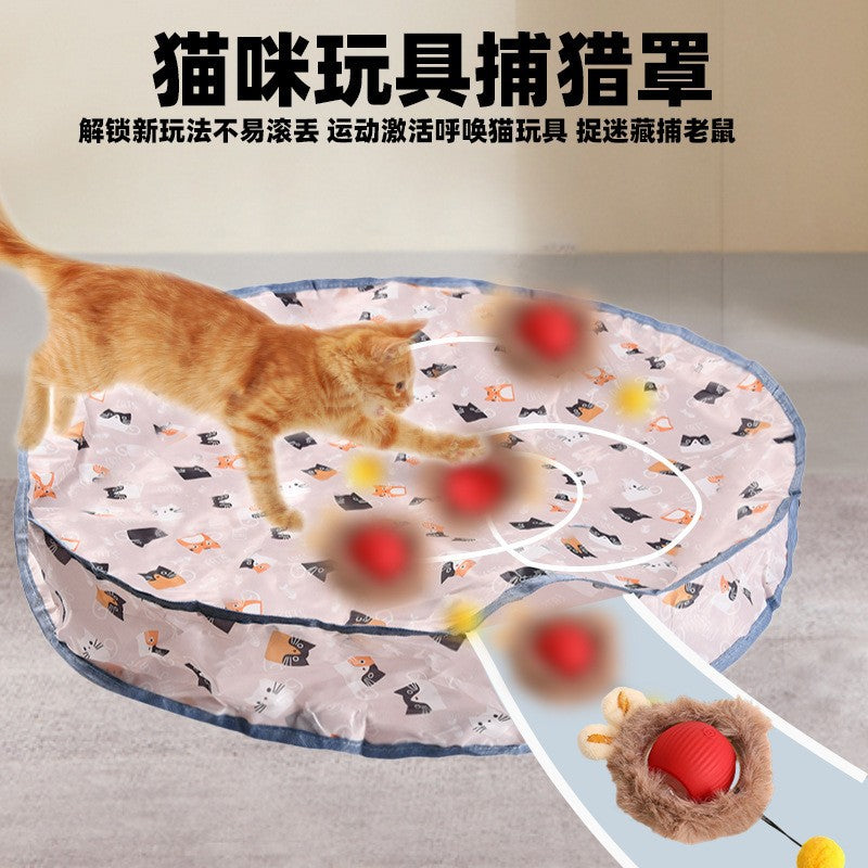 Cross-border new products Cat toy hunting cover cat toy self-entertainment hiding cover pet electric toy ball