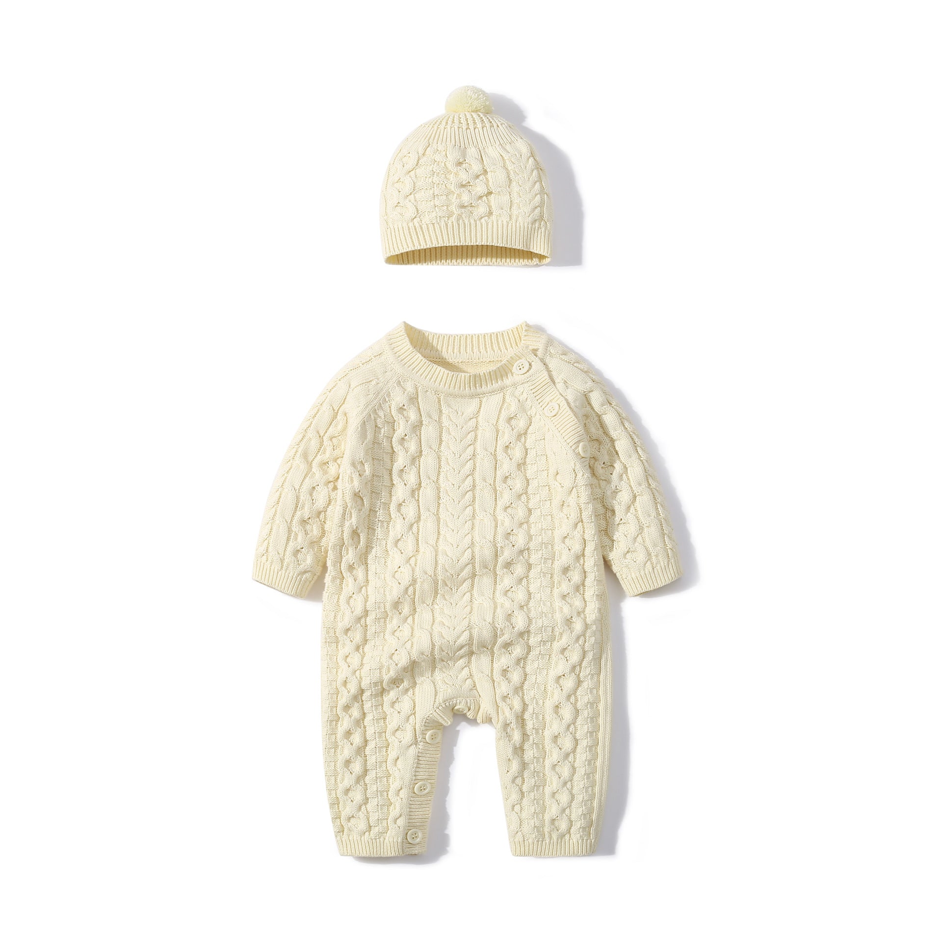 Baby sweaters autumn and winter infant clothes European and American knitted twist baby romper fashionable baby crawling clothes