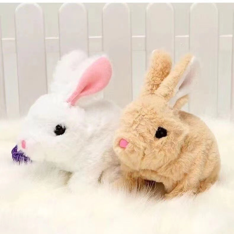 Simulation electric rabbit can walk, call and shake ears plush toy pet bunny birthday gift for girls
