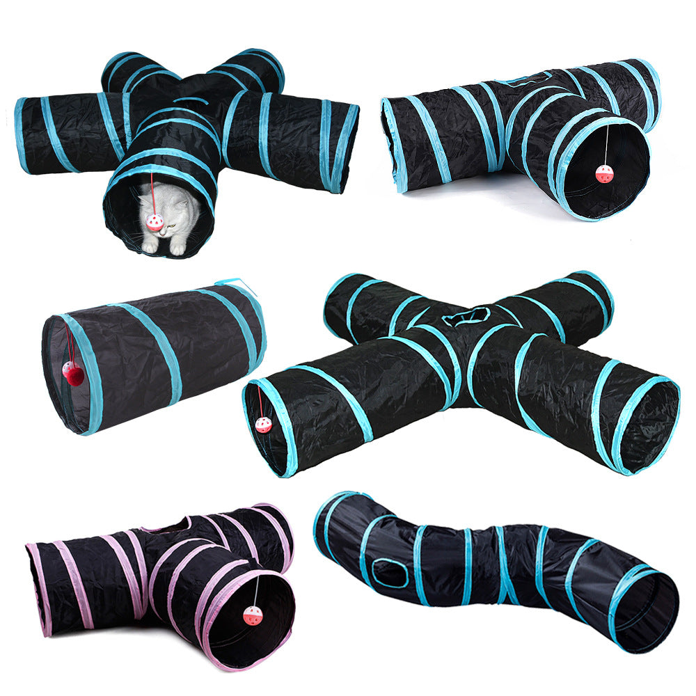 Cross-border new pet cat tunnel S-shaped cat tunnel pet lane runway cat drill through rolling chinchilla tunnel cat toy