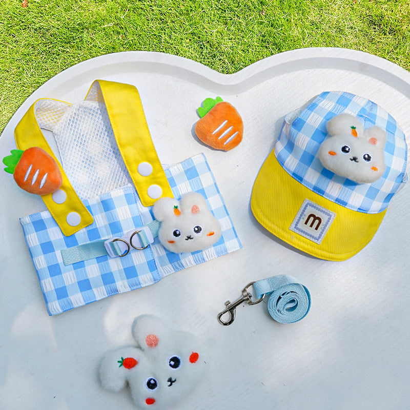 Cross-border wholesale of pet dog harness, leash, sun hat, cat and dog clothes, outdoor cat supplies