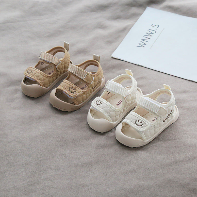 Summer Baotou toddler shoes sandals 0-2 years old smiley face children's shoes baby shoes anti-kick boys and girls baby shoes