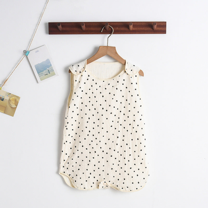 Newborn baby sleeping bag baby gauze sleeping bag children spring and summer thin anti-kick quilt four seasons universal children's pajamas