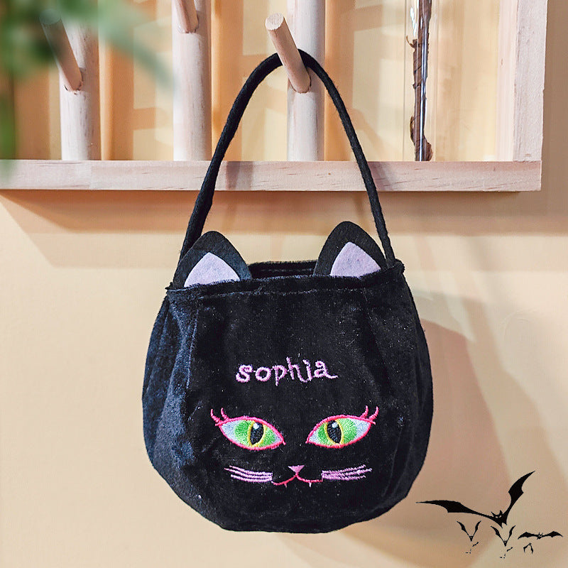 Qiaoding's new Halloween decoration supplies hooded round tote bag Ghost Festival children's candy gift bag pumpkin bag