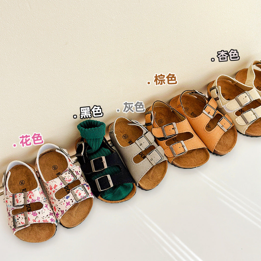ins Korean version children's cork sandals summer girls Birkenstocks boys casual open toe beach shoes 3 baby sandals