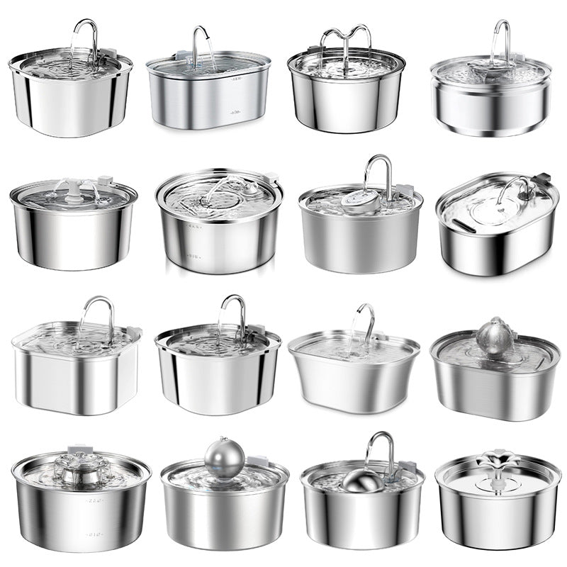 Source factory stainless steel pet smart water dispenser automatic circulation water 3.2L large capacity cat and dog water feeder