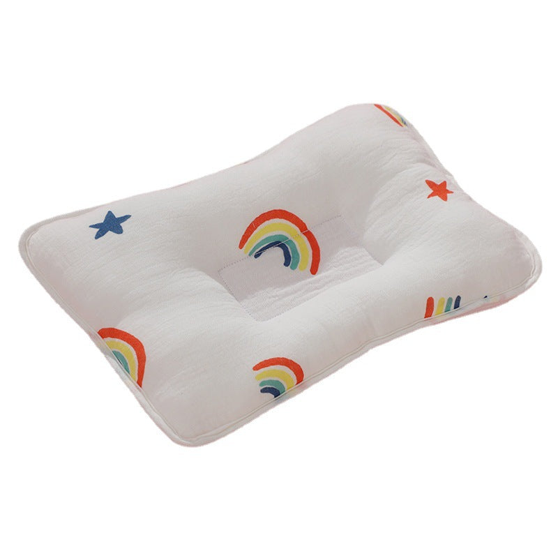 Baby pillow newborn 0-1 year old baby supplies anti-head tilt memory foam shaping pillow cartoon flower pillow wholesale