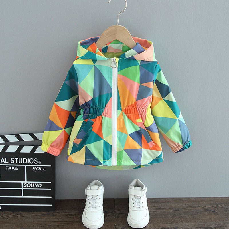 Girls' coats spring and autumn styles 2025 new children's spring jackets small and medium-sized children's baby windbreaker fashionable butterfly