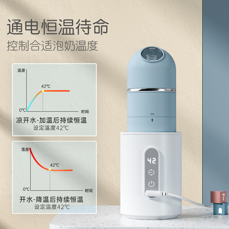 newborn constant temperature fast flushing bottle portable rechargeable night milk artifact heating baby insulation bottle