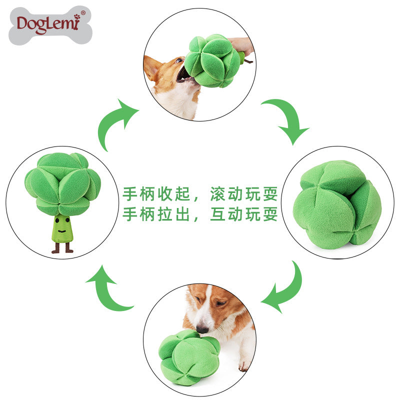 Dog's boring artifact pet broccoli puzzle food leaking sniffing toy slow food training sniffing vocal companion