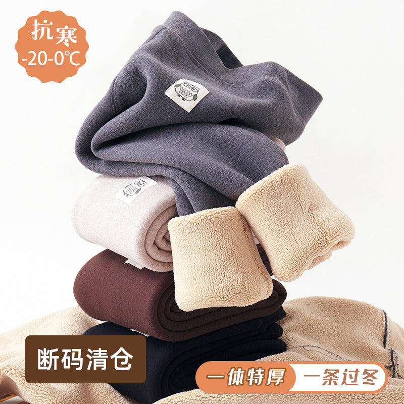 Broken code clearance girl extra thick fleece leggings children's outerwear long pants baby winter thickened warm cotton pants