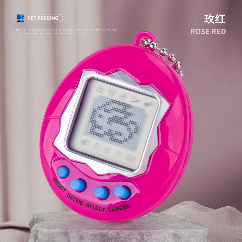 Children's nostalgic feeding elf pet electronic game console mini creative pet machine keychain pendant male toy