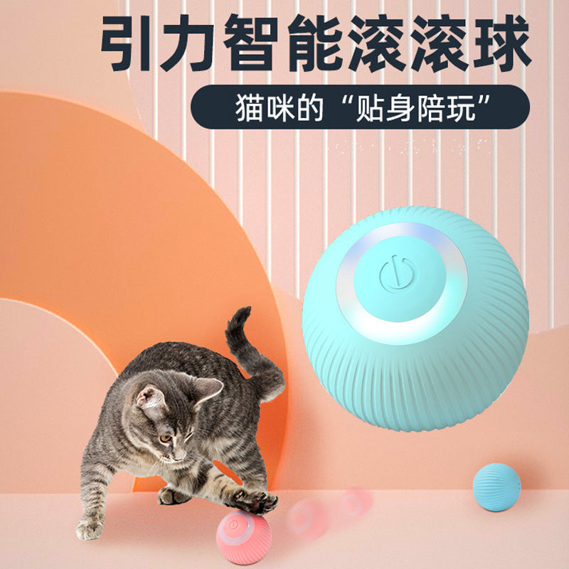 Pet Gravitational Rechargeable Cat Toy Ball Self-Hi Bore Relief Artifact Amusing Cat Stick Electric Smart Amusing Cat Ball Pet Supplies