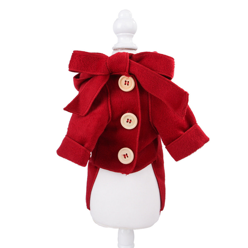 T Manufacturer New Pet Clothes Coral Fleece Puppy Clothes Cartoon Elk Dog Transformation Clothes Autumn and Winter