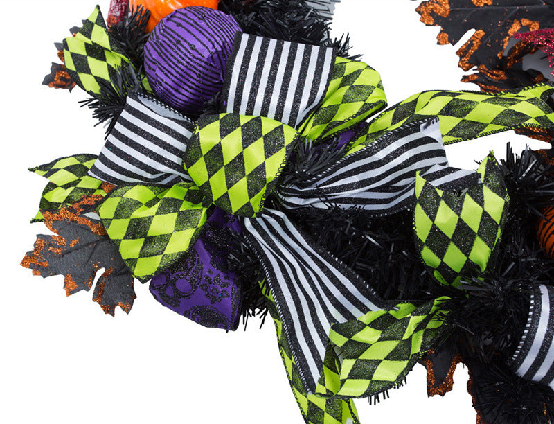 Halloween wreath2021 new cross-border new skull wreath door hanging wreath Halloween wreath pendant