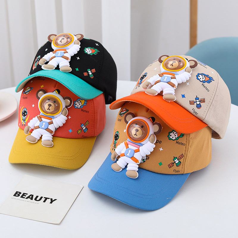 Children's hat spring and autumn thin cartoon duckbill cap boys and girls baseball cap sunshade baby sun protection hat cute