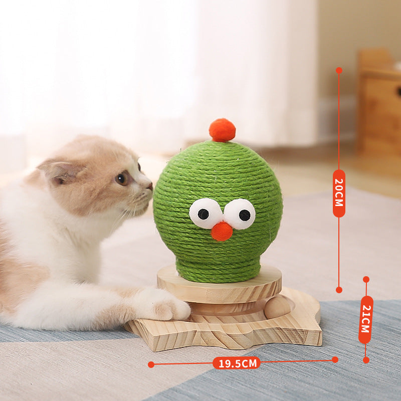 Cat Scraper Pet Cat Tree Toys Climbing Frame Toy Cat Sisal Scratch Ball Toy Funny Thick Wood Scratching Post For Cat Play Toys