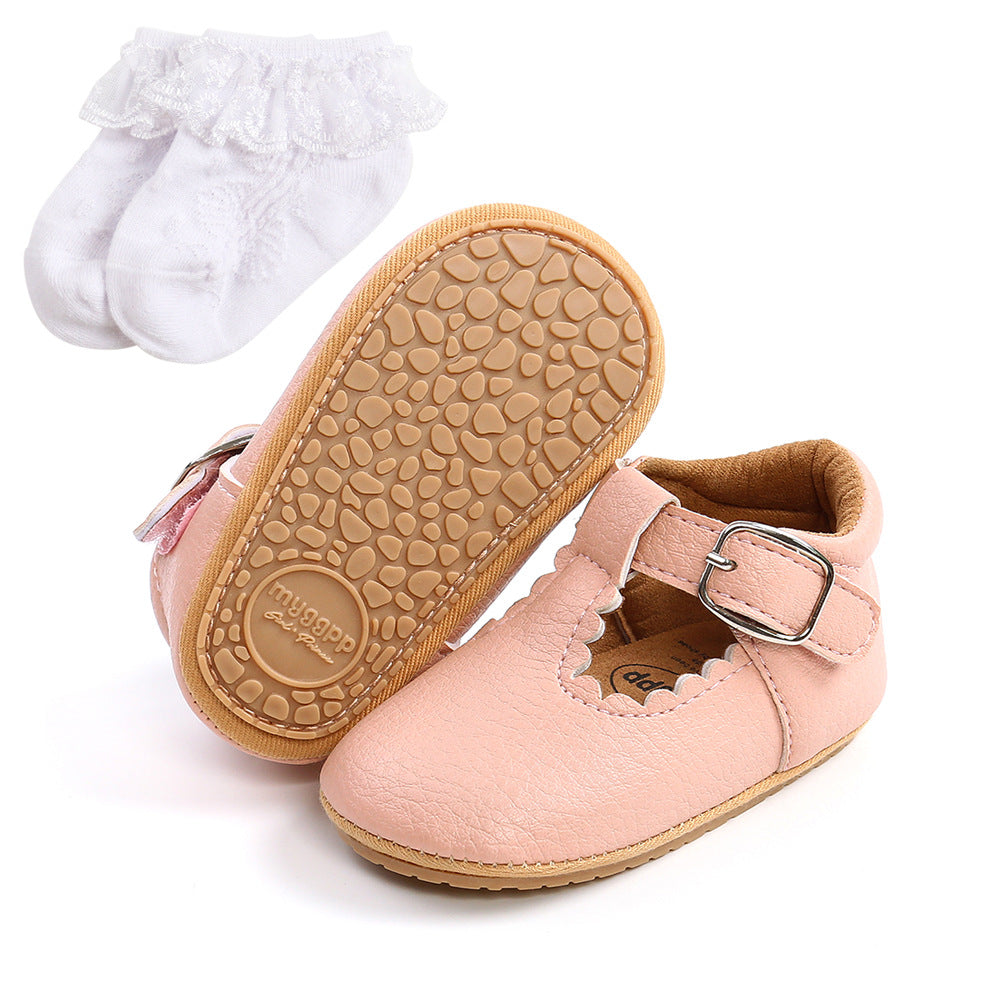 Spring baby princess shoes rubber sole baby shoes toddler shoes for women M1988