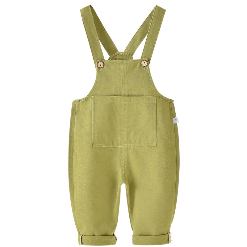 2025 new style children's overalls spring thin open crotch baby trousers small and medium children's casual pants boys and girls pants