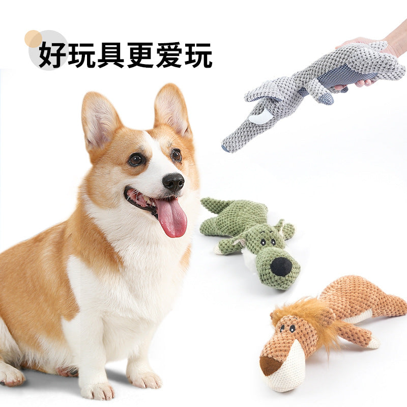 Cross-border pet dog plush sound pet toy lion elephant wolf interactive training toy bite resistant dog toy