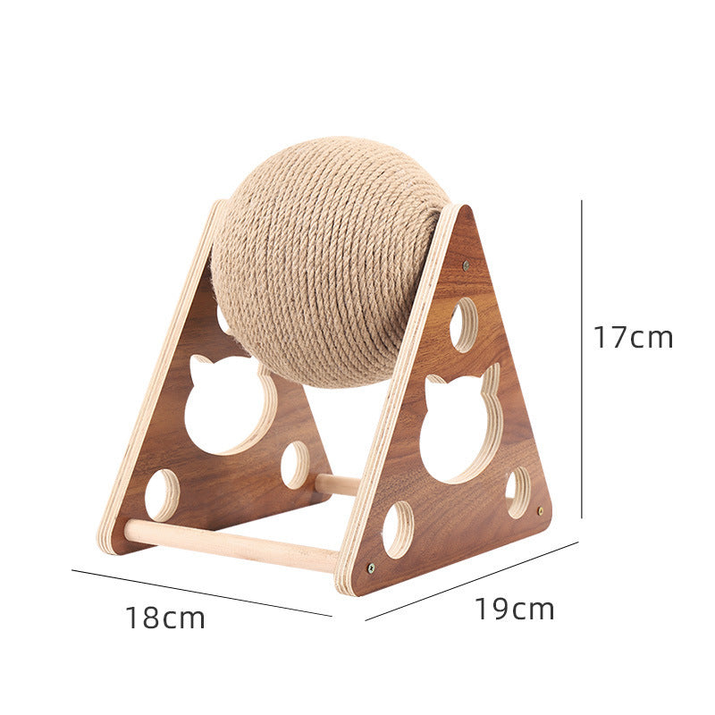 Cat scratching board cat toy wooden cat scratching ball rabbit claw sharpening hemp rope cat climbing frame durable cat scratching post pet supplies