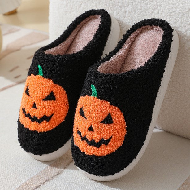 2023 New Halloween Skeleton Cartoon Warm Winter Cotton Slippers for Men and Women Couples Home Indoor Cotton Slippers